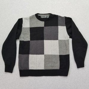 Oscar De La Renta Sweater Mens Large Pullover Long Sleeve Color Block‎